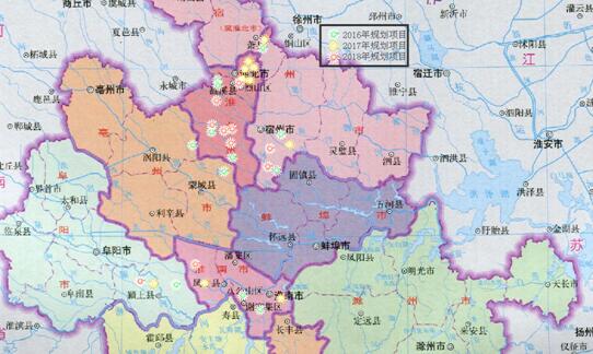 两淮采煤沉陷区光伏站址规划图
