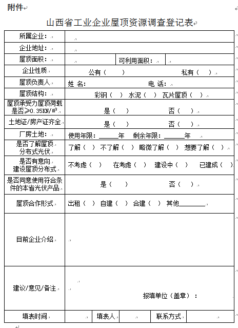 山西屋顶资源调研